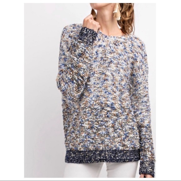 Blue Ombré Loose Fit Sweater - Picture 2 of 5